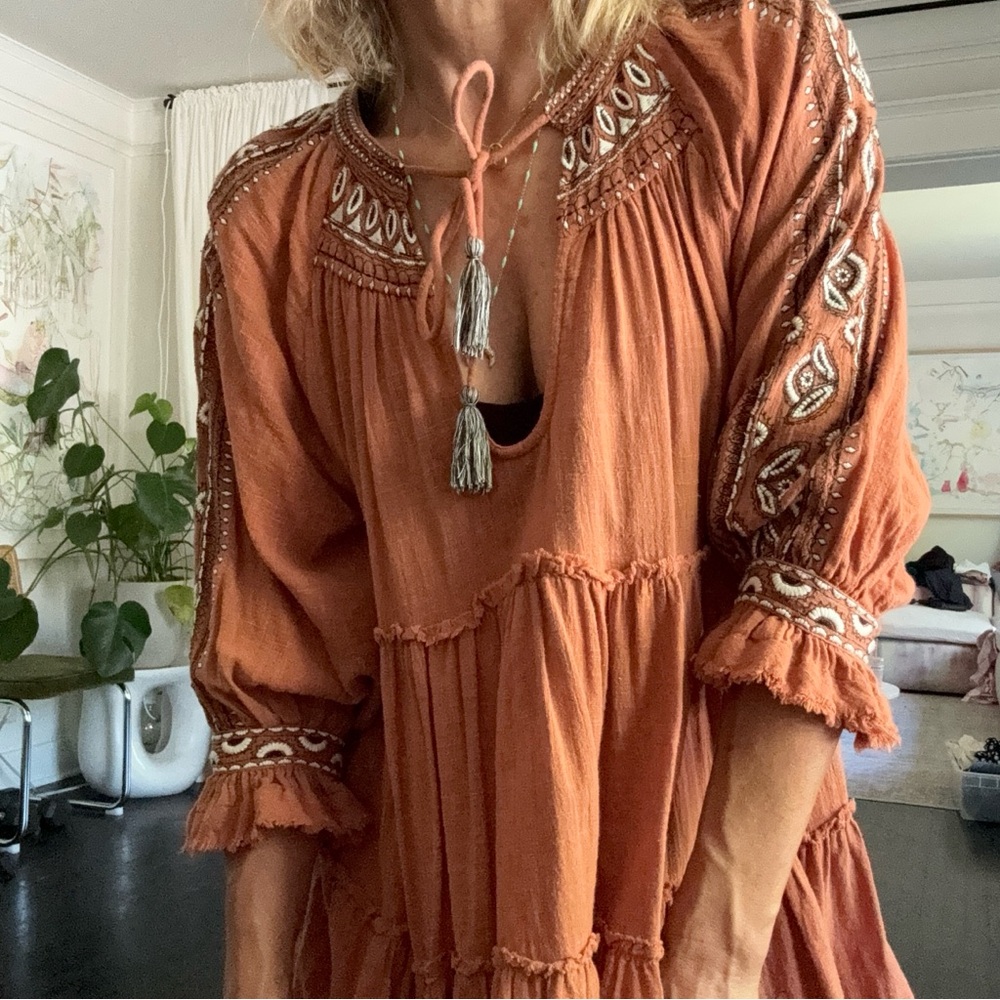 FREE PEOPLE Boho Embroidered Tunic
